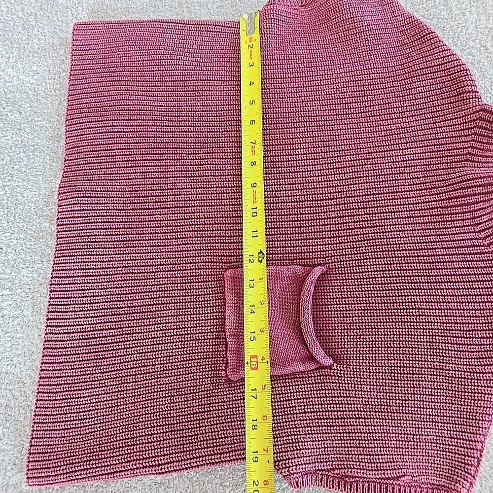 Zenana Washed Look Mock Neck Short Sleeve Cropped Sweater Dark Pink Sz‎ L/XL - Picture 10 of 13